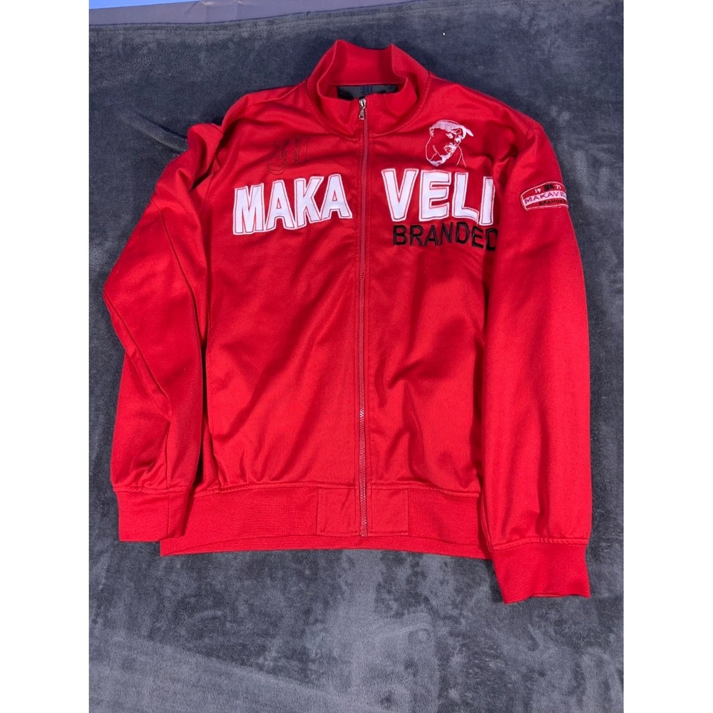 Makaveli Branded Tupac Shakur 2 Pac Tribute Men's Jacket XL Red 2pac